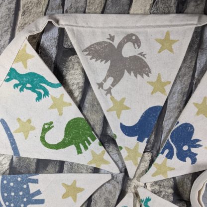 Dinosaur Bunting in Blue and Green