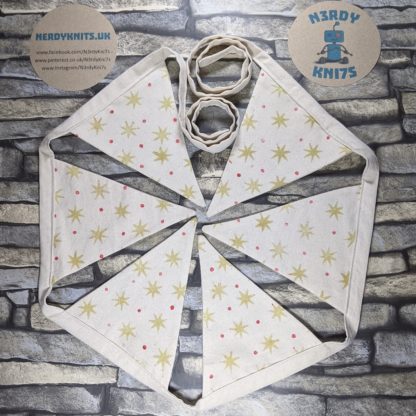 Mini gold star Bunting with accent colour dots