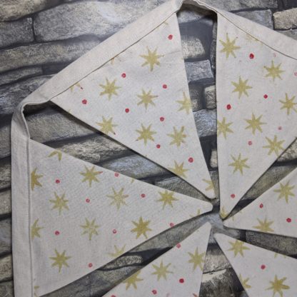 Mini gold stars Bunting with accent colour dots